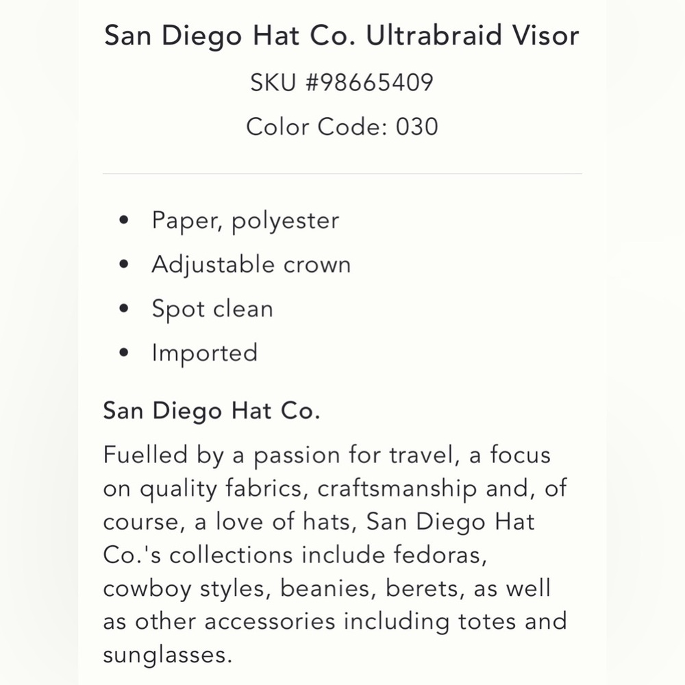 Anthropologie San Diego Hat Co. Ultrabraid Visor - Picture 13 of 14